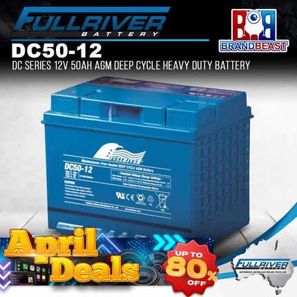 Fullriver DC50-12 DC Series 12V 50Ah AGM Deep Cycle Heavy Duty Battery