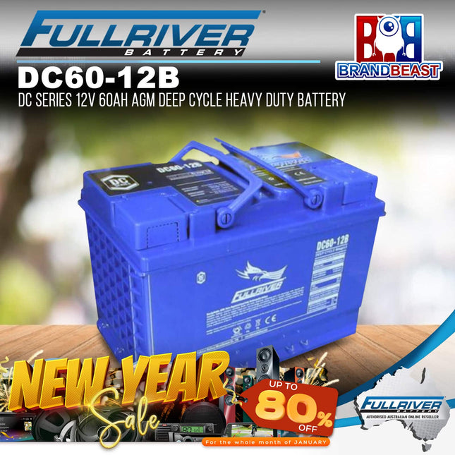 Fullriver DC60-12B DC Series 12V 60Ah AGM Deep Cycle Heavy Duty Battery