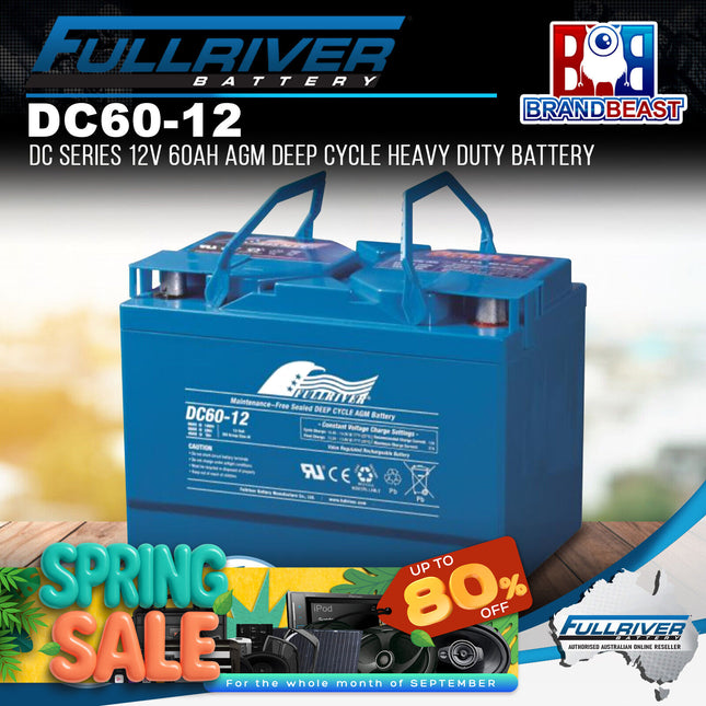 Fullriver DC60-12 DC Series 12V 60Ah AGM Deep Cycle Heavy Duty Battery