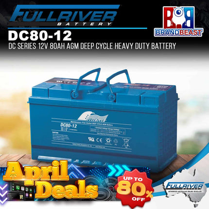 Fullriver DC80-12 DC Series 12V 80Ah AGM Deep Cycle Heavy Duty Battery