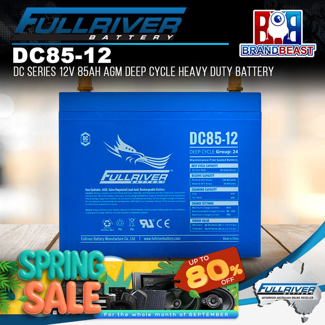 Fullriver DC85-12 DC Series 12V 85Ah AGM Deep Cycle Heavy Duty Battery