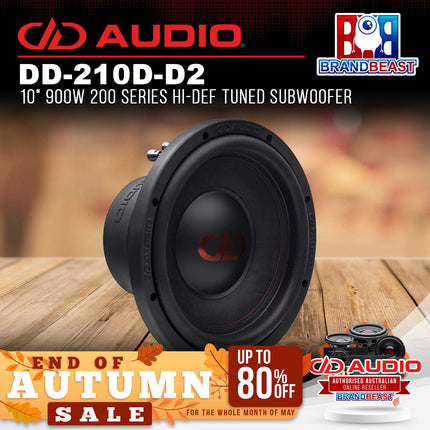 DD Audio DD-210D-D2 10" 900W 200 Series Hi-Def Tuned Subwoofer