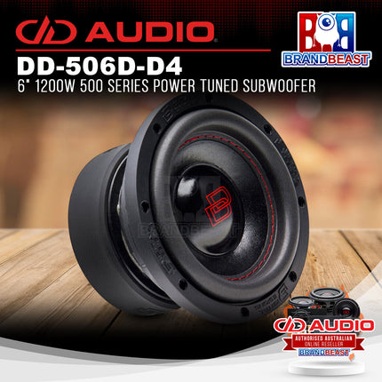 DD Audio DD-506D-D4 6" 1200W 500 Series Power Tuned Subwoofer