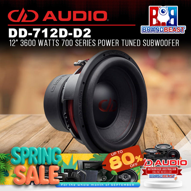 DD Audio DD-712D-D2 12" 3600 Watts 700 Series Power Tuned Subwoofer