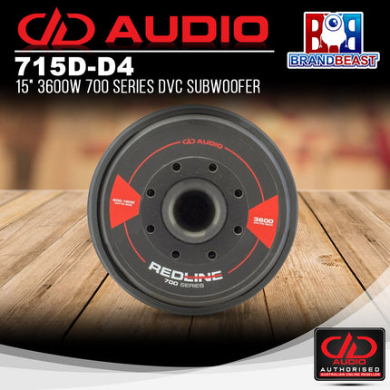 DD Audio DD-715D-D4 Redline 700 Series 15" 3600 Watts Power Tuned Subwoofer