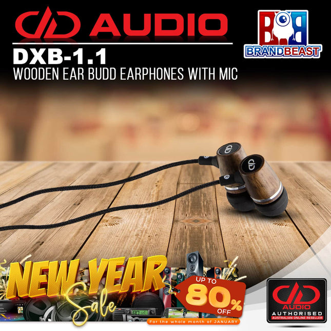 DD Audio DD-DXB-1.1 Wooden Earbuds with Mic