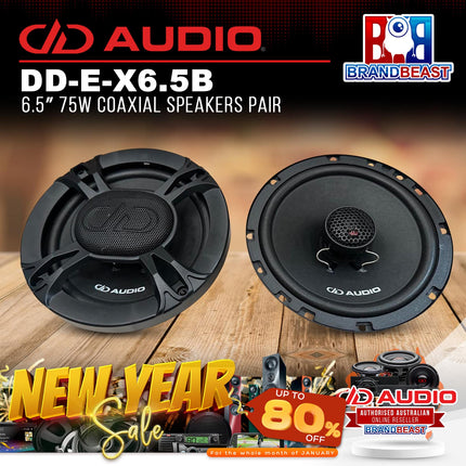 DD Audio DD-E-X6.5B 6.5" 75W Coaxial Speakers Pair