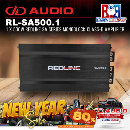 DD Audio RL-SA500.1 1 x 500W Redline SA Series Monoblock Class-D Amplifier