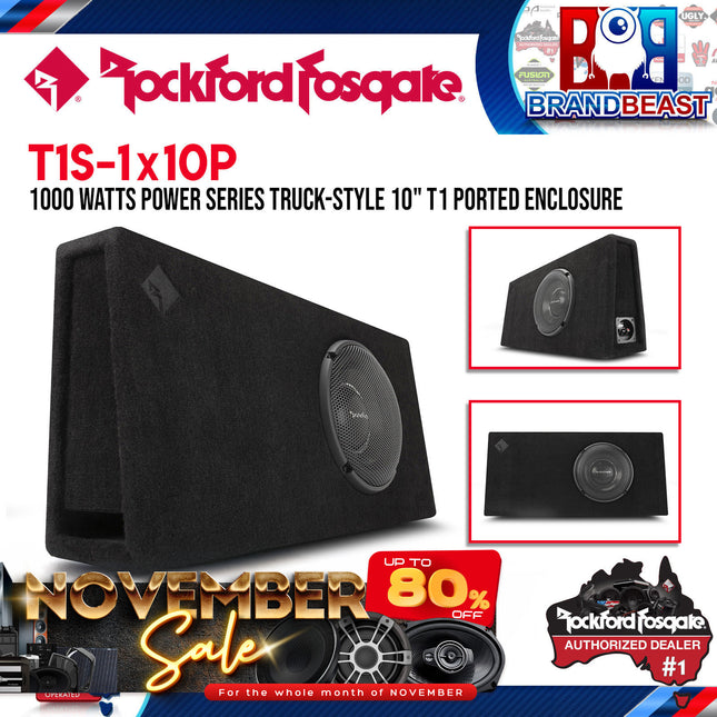 Rockford Fosgate T1S-1X10P Power Single 10" T1 Slim Vented Loaded Enclosure