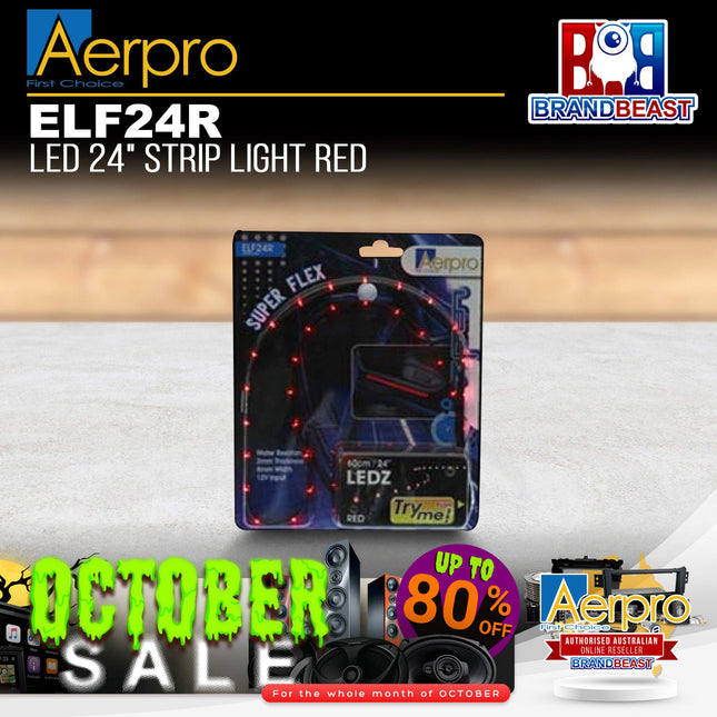 Aerpro ELF24R 24" 610mm Flexible LED Strip Light - Red
