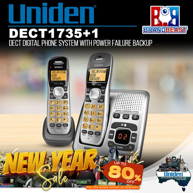 Uniden DECT1735+1 DECT Digital Phone System with Power Failure Backup