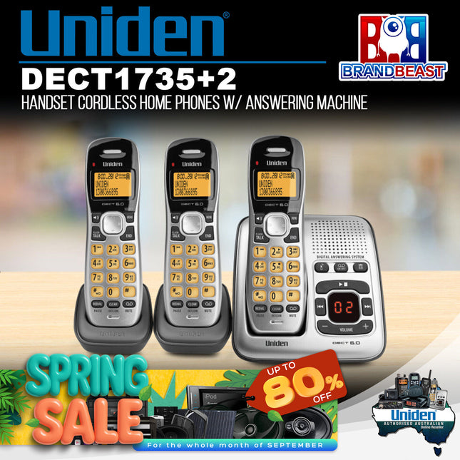 Uniden DECT1735+2 DECT Digital Phone System with Power Failure Backup