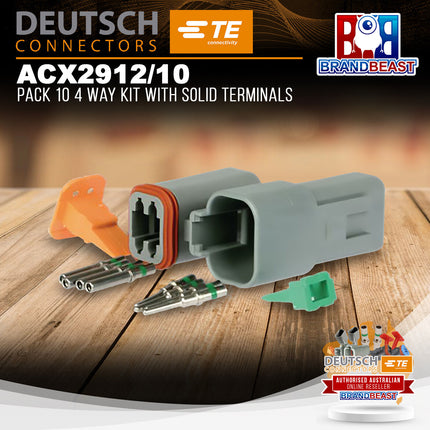 DEUTSCH ACX2912/10 Pack 10 4 Way Kit With Solid Terminals