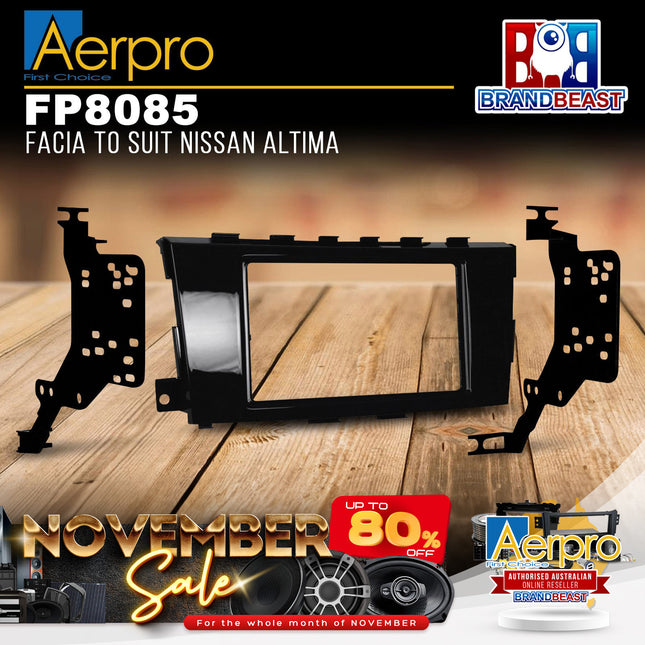 Aerpro FP8085 Double DIN Gloss Black Facia Kit Suit Nissan Altima 2013 - 2016
