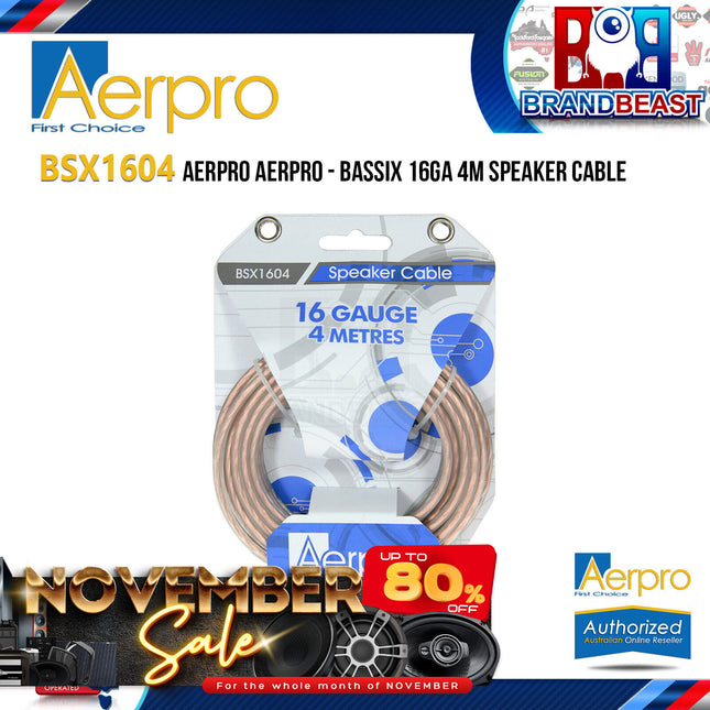 Aerpro BSX1604 Bassix 16GA 4m Speaker Cable