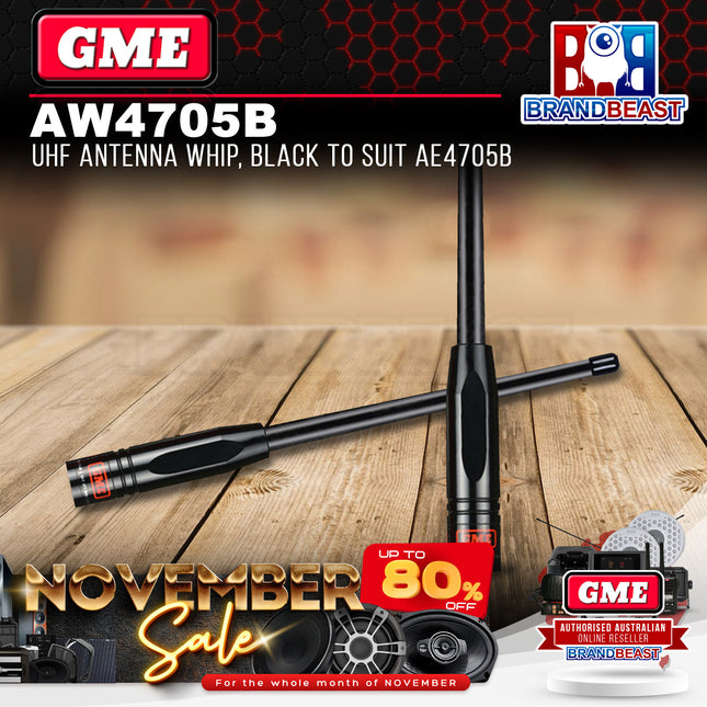 GME AW4705B 1050mm Antenna Whip (6.6dbi Gain) - Black