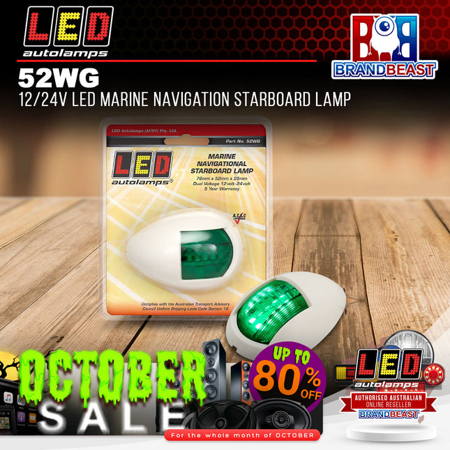 LED Autolamps 52WG 12/24V LED Marine Navigation Starboard Lamp