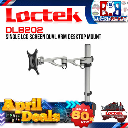 Loctek DLB202 Single LCD Screen Dual Arm Desktop Mount TV Bracket