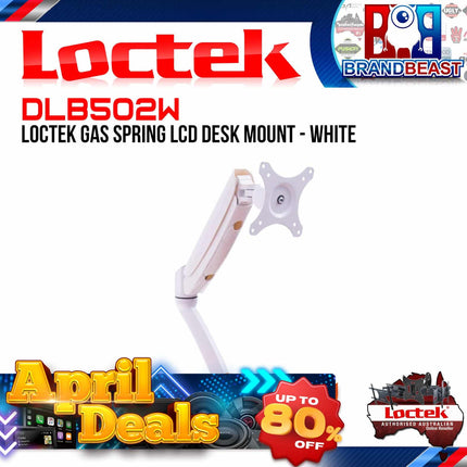 Loctek DLB502W Gas Spring LCD Desk Mount White TV Bracket