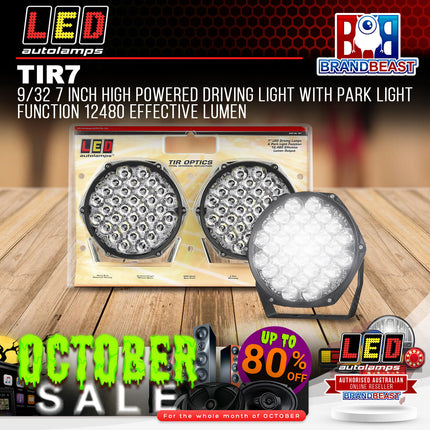 LED Autolamps TIR7 9/32 7 Inch High Powered Driving Light With Park Light Functi