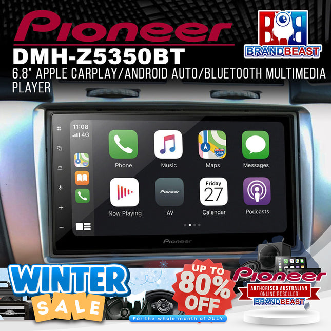 Pioneer DMH-Z5350BT 6.8" Apple CarPlay/Android Auto/Bluetooth Multimedia Player