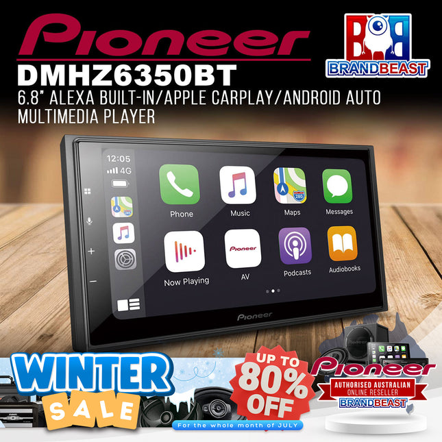 Pioneer DMH-Z6350BT 6.8" Alexa/Apple CarPlay/Android Auto Multimedia Player
