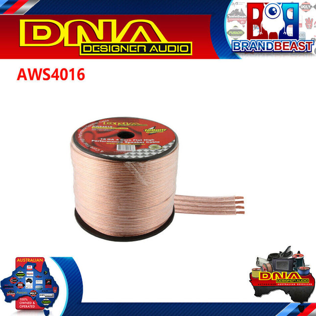 DNA AWS4016 100m of 4 Core Flat 16 Gauge Speaker Cable