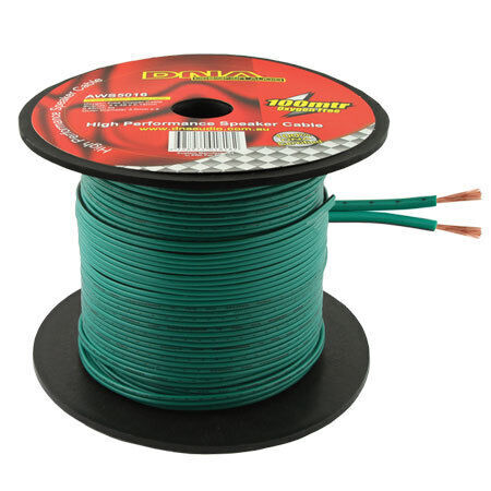 DNA AWS5016 100m of 16 Gauge Green Speaker Cable