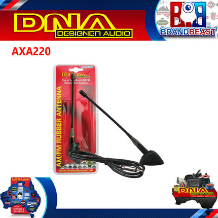 DNA AXA220 15cm Top or Side Mount Rubber Mast AM/FM Antenna