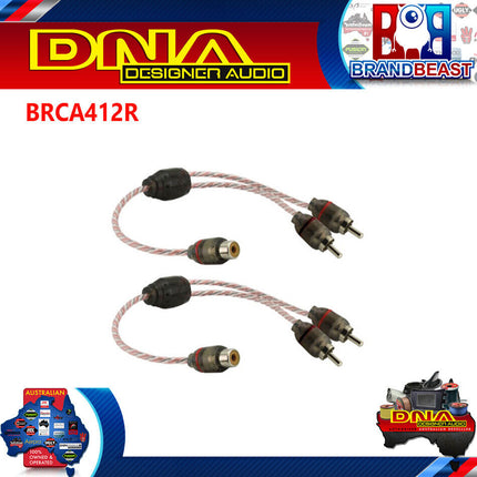 DNA BRCA412R Bulk Y Split 1 Female RCA to 2 Male RCA Plug - Red