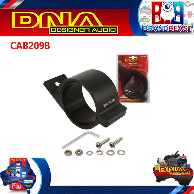 DNA CAB209B 76mm-81mm Wrap Around Bull Bar Bracket - Black