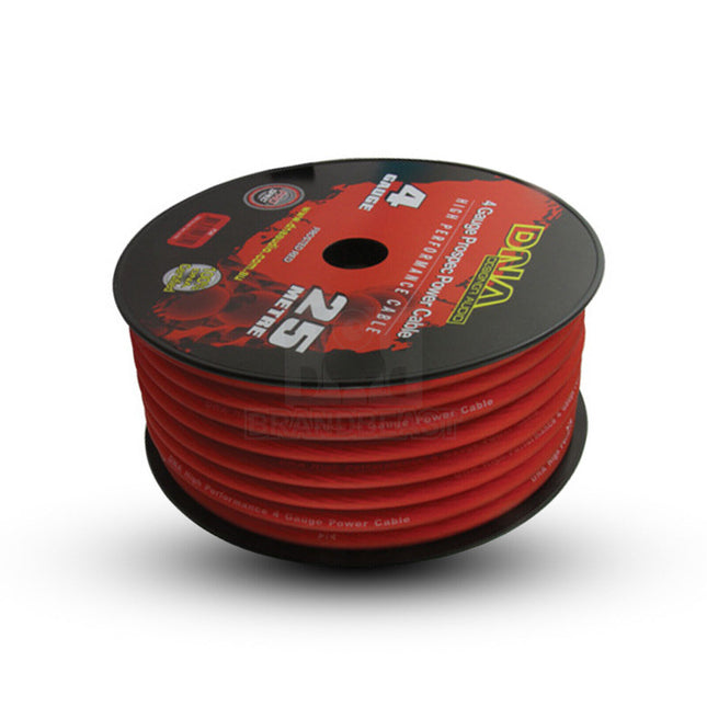 DNA PC4R 4 Gauge Power Cable Frosted Red - 25 Metres