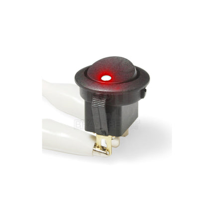 DNA RS16R 12 Volt Off/On Rocker Switch - Red LED
