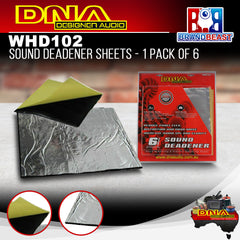 DNA WHD102 Sound Dampening Deadener &amp; Acoustic Enhancing Sheets - 1 Pack Of 6