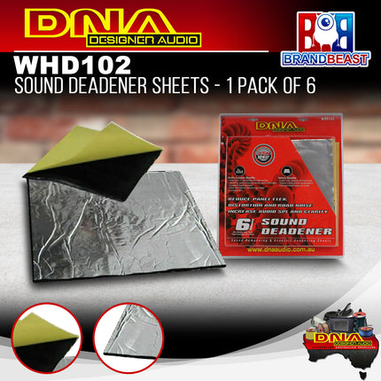 DNA WHD102 Sound Dampening Deadener &amp; Acoustic Enhancing Sheets - 1 Pack Of 6