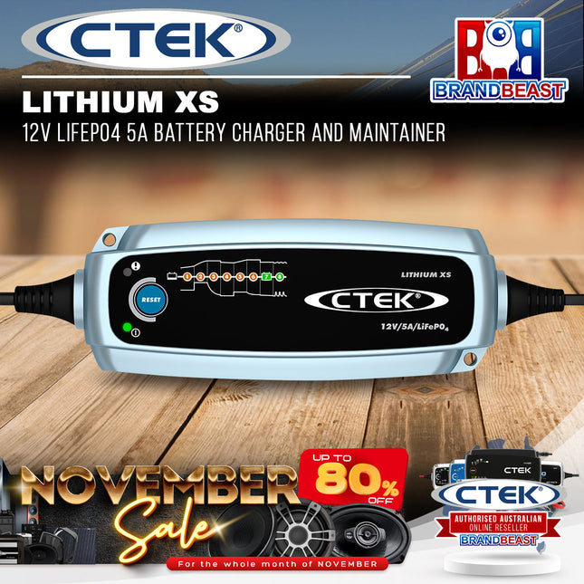 CTEK LITHIUM XS 12V LiFePO4 5A Battery Charger and Maintainer
