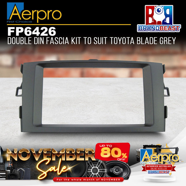 Aerpro FP6426 Double DIN Grey Facia Kit Suit Toyota Blade 2006 - 2011