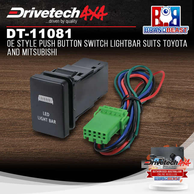 Drivetech4x4 DT-11081 OE Style Push Button Switch Lightbar Suits Toyota and Mitsubishi