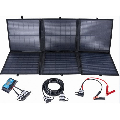 Drivetech 4x4 DT-SB120-1 120W Foldable Solar Blanket - Compact Portable Solar Panel with PWM 10A Charge Controller, Anderson Connectors, and Complete Wiring Kit for 4WD Camping, Caravan, and Off-Grid Battery Charging