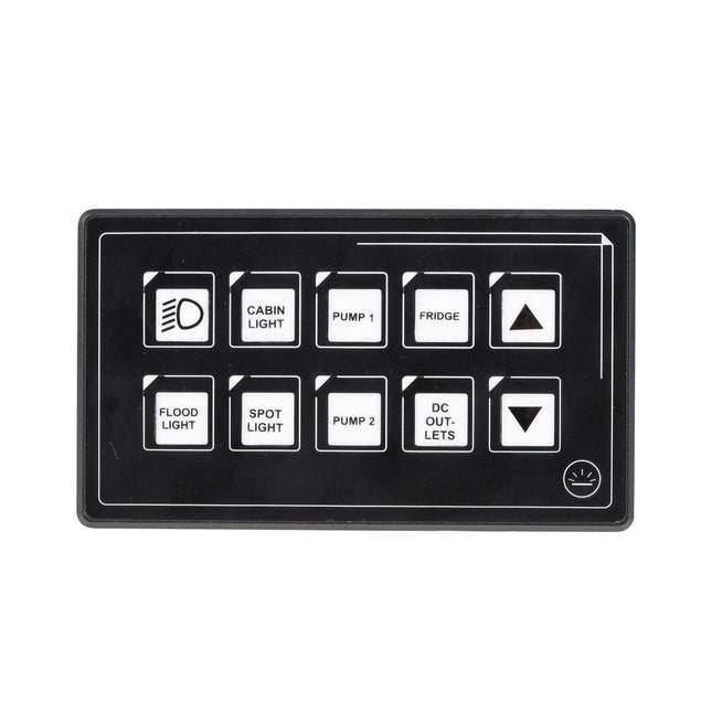 Drivetech4X4 DT-SWP10 10-Way Touch Switch Panel with Bluetooth Control
