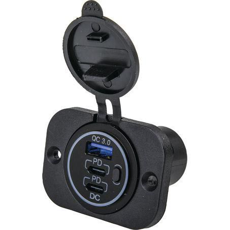 Drivetech 4x4 DT-17104 QC3.0 Quick Charge USB and Dual 55W Type-C Port Power Socket