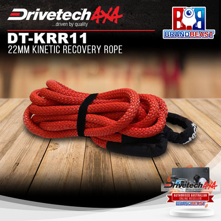 Drivetech4x4 DT-KRR11 22mm Kinetic Recovery Rope