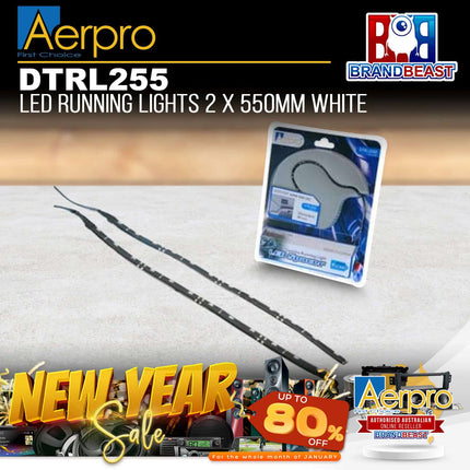 Aerpro DTRL255 2x 550mm Flexible LED Daytime Running Lights - Cool White