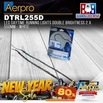 Aerpro DTRL255D LED Daytime Running Lights Double Brightness 2 x 550mm - White