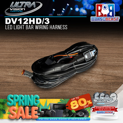 Ultra Vision Lighting DV12HD/3 LED Light Bar Wiring Harness