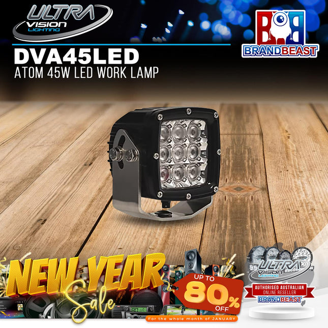 Ultra Vision Lighting DVA45LEDEU ATOM 45W LED Work Lamp - 5700K Euro Beam