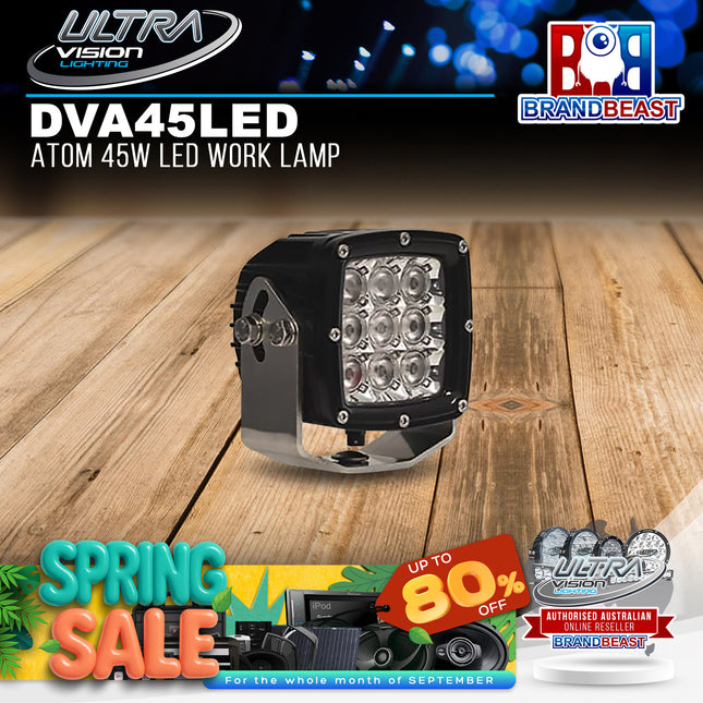 Ultra Vision Lighting DVA45LEDWF4 ATOM 45W LED Work Lamp - 4000K Wide Flood