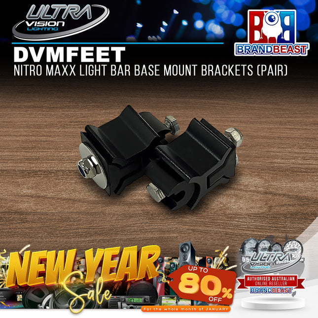 Ultra Vision Lighting DVMFEET Nitro MAXX Light Bar Base Mount Brackets (Pair)