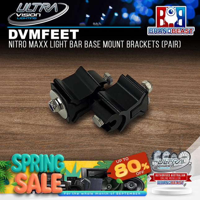 Ultra Vision Lighting DVMFEET Nitro MAXX Light Bar Base Mount Brackets (Pair)