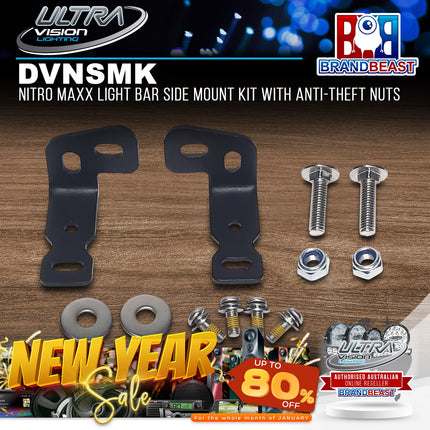 Ultra Vision Lighting DVNSMK Nitro MAXX Light Bar Side Mount Kit with Anti-Theft Nuts